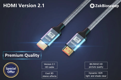 Ultra High-Speed HDMI 2.1 Kabel (8K/60Hz - 4K/120Hz) - Gevlochten Nylon